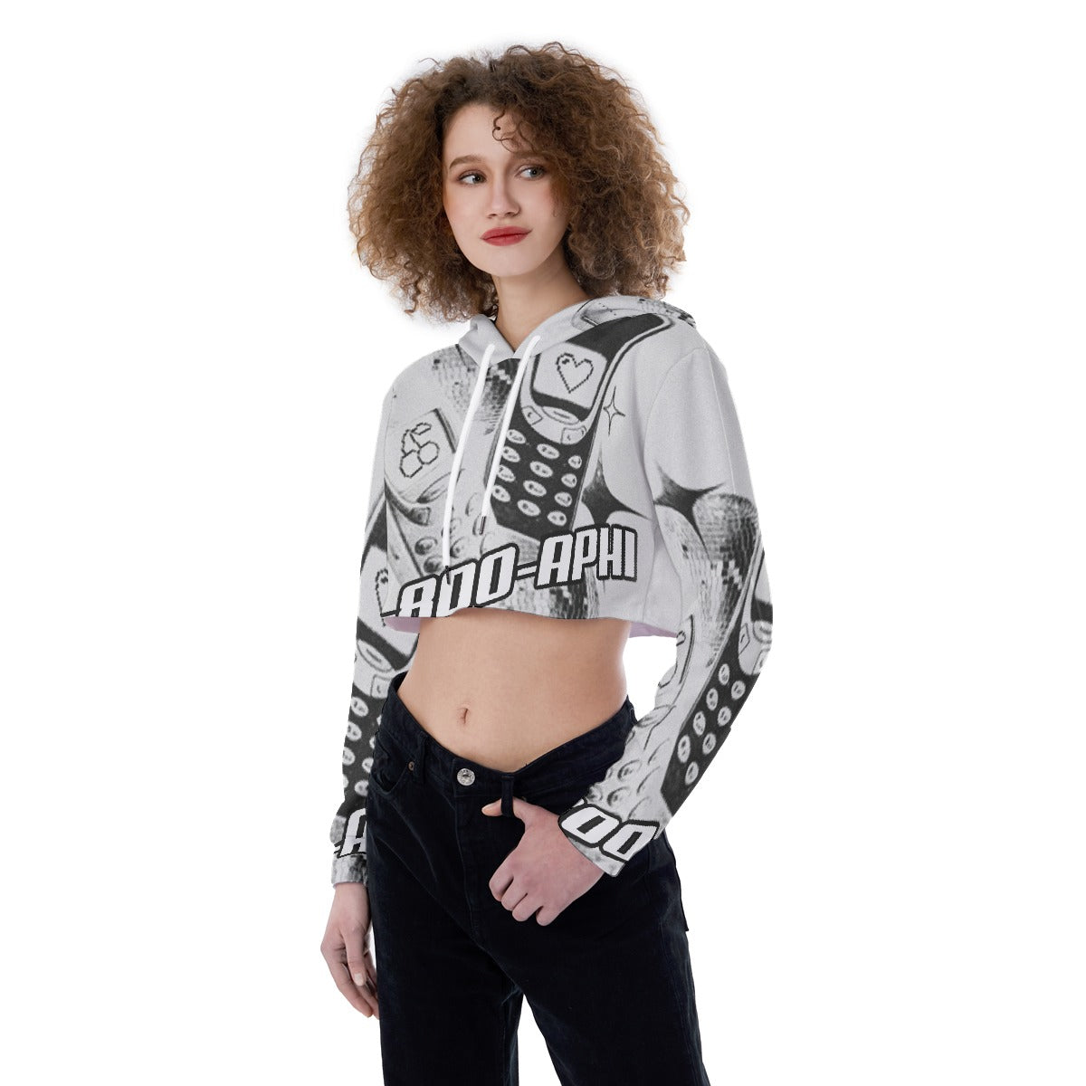 All-Over Print Women's Crop Top Hoodie