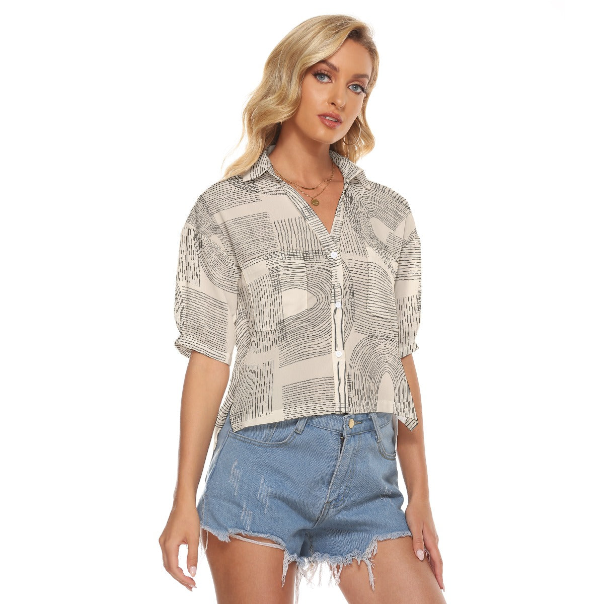 All-Over Print Women's V-neck Shirts