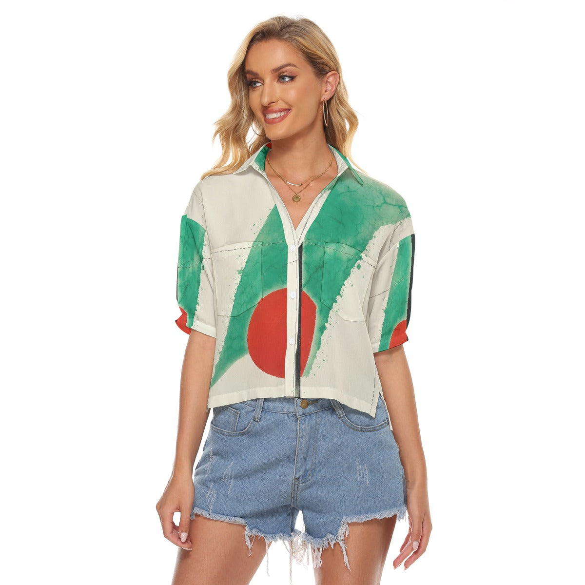 All-Over Print Women's V-neck Shirts