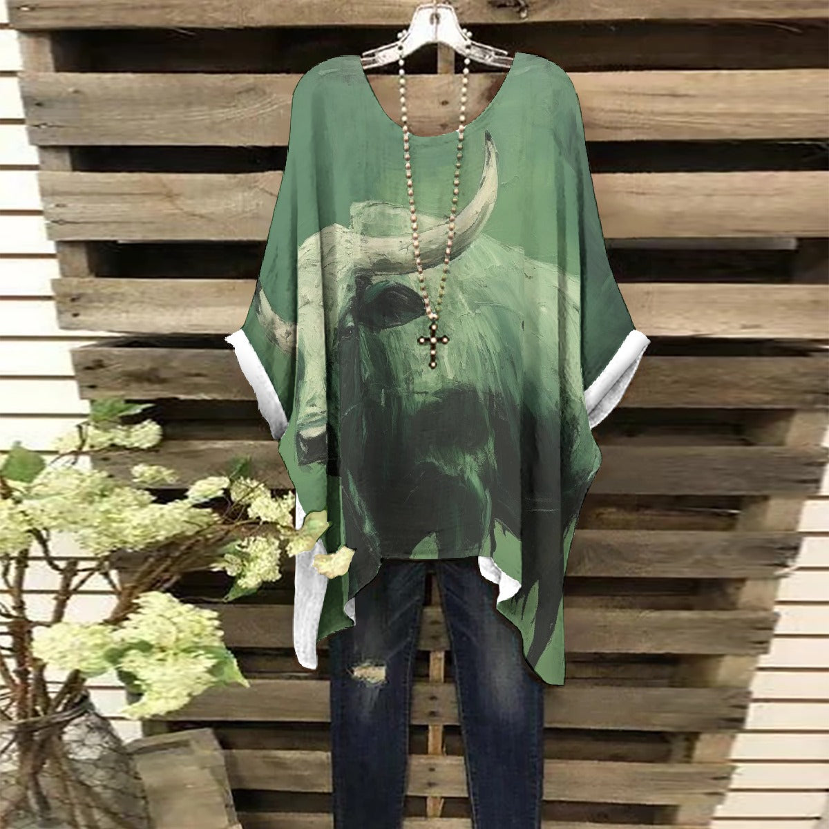 All-Over Print Women's Bat Sleeve Shirt