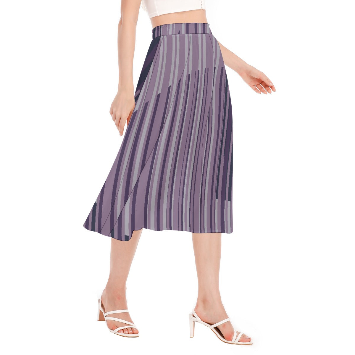 All-Over Print Women's Long Section Chiffon Skirt