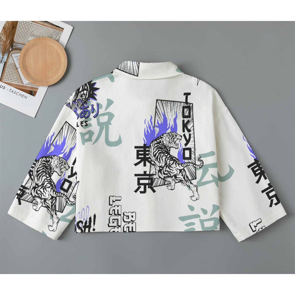 All-Over Print Women's Cropped Jacket | 245GSM Cotton