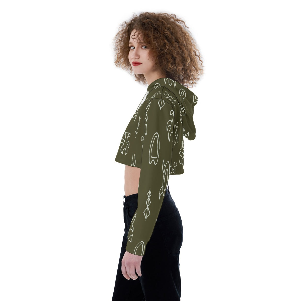 All-Over Print Women's Crop Top Hoodie