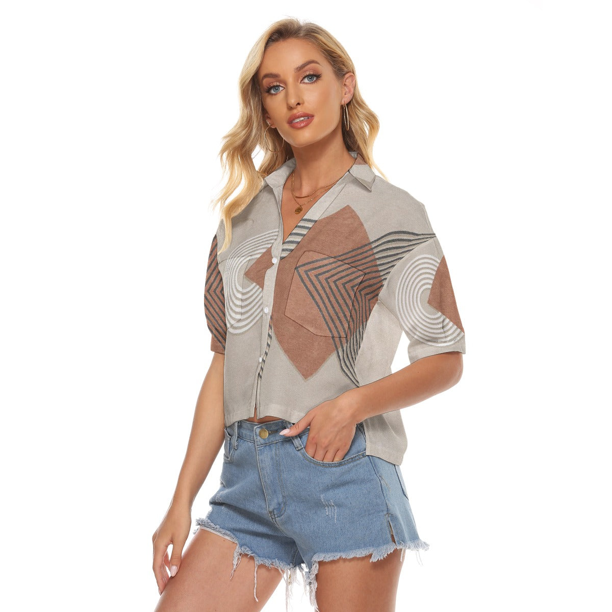 All-Over Print Women's V-neck Shirts