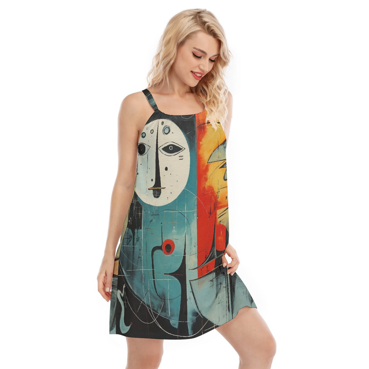 All-Over Print Women's O-neck Cami Dress