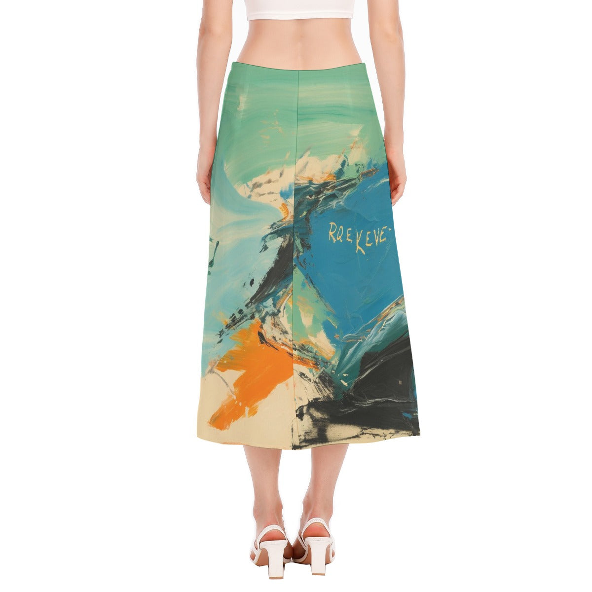 All-Over Print Women's High Slit Long Skirt