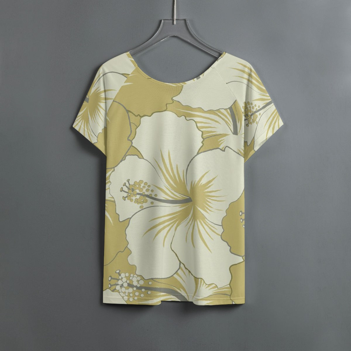 All-Over Print Women's Round Neck T-shirt With Raglan Sleeve