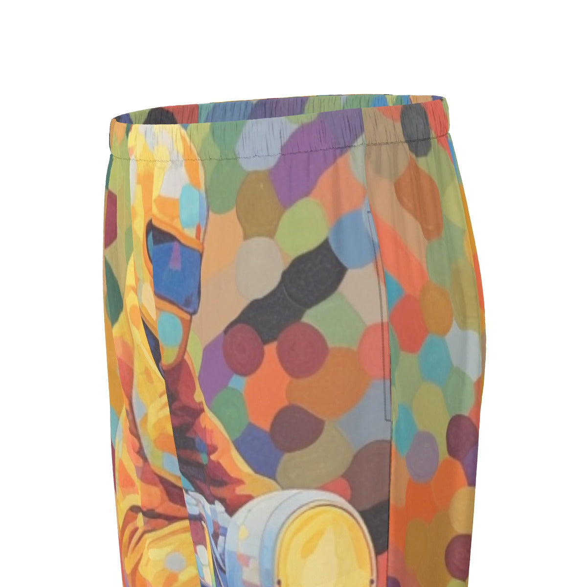 All-Over Print Women's Long Sleeve Pajama Set With Black Contrast Piping