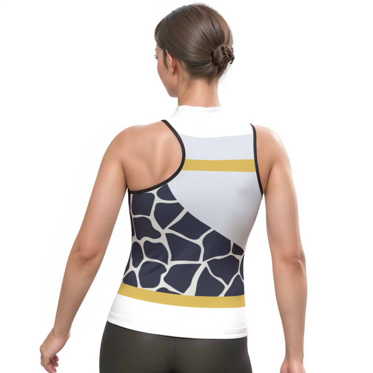 All-Over Print Women's Halter Sleeveless Asymmetrical Tank Top