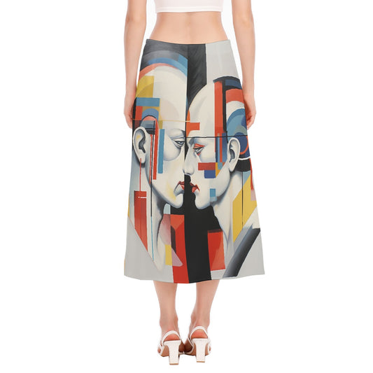 All-Over Print Women's High Slit Long Skirt