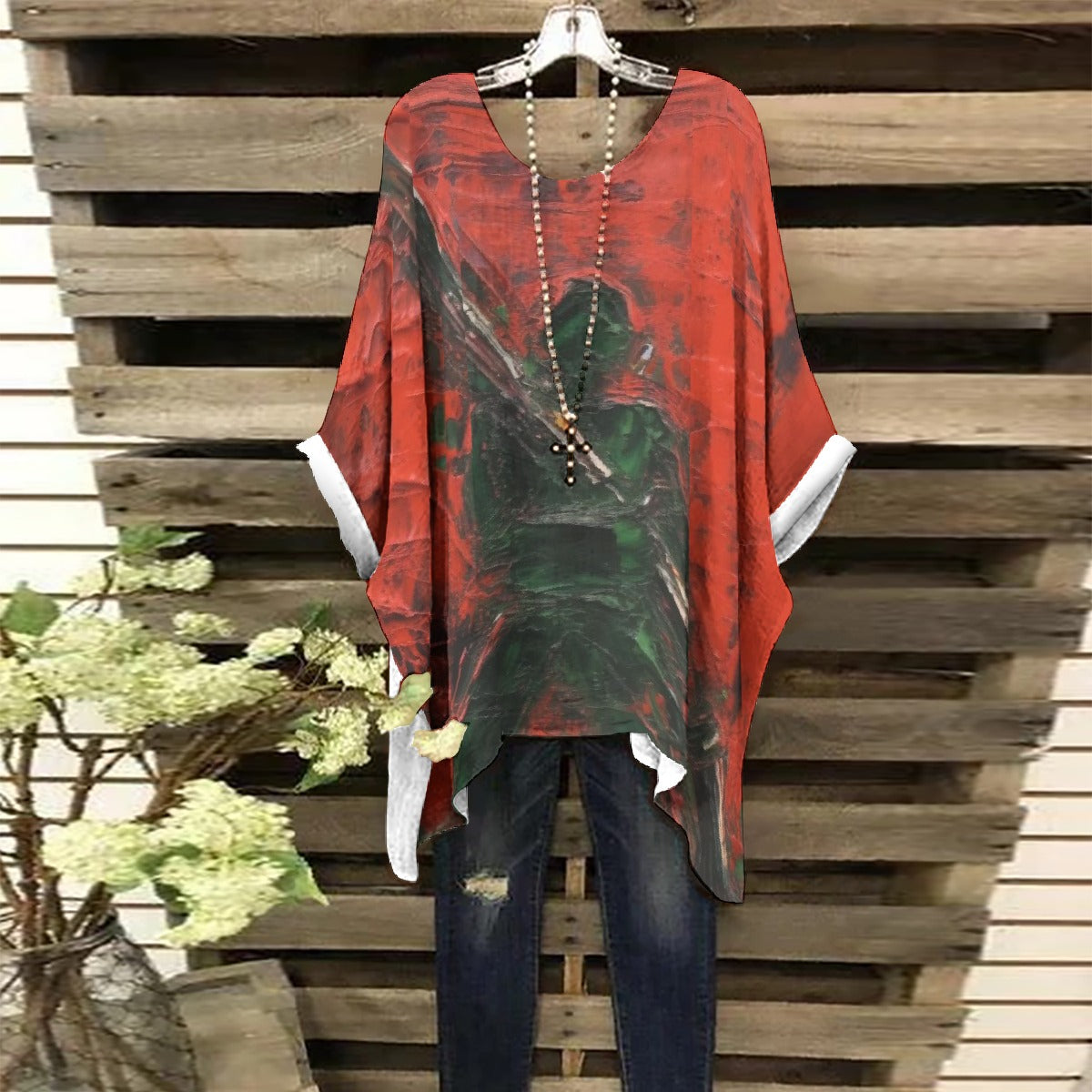 All-Over Print Women's Bat Sleeve Shirt