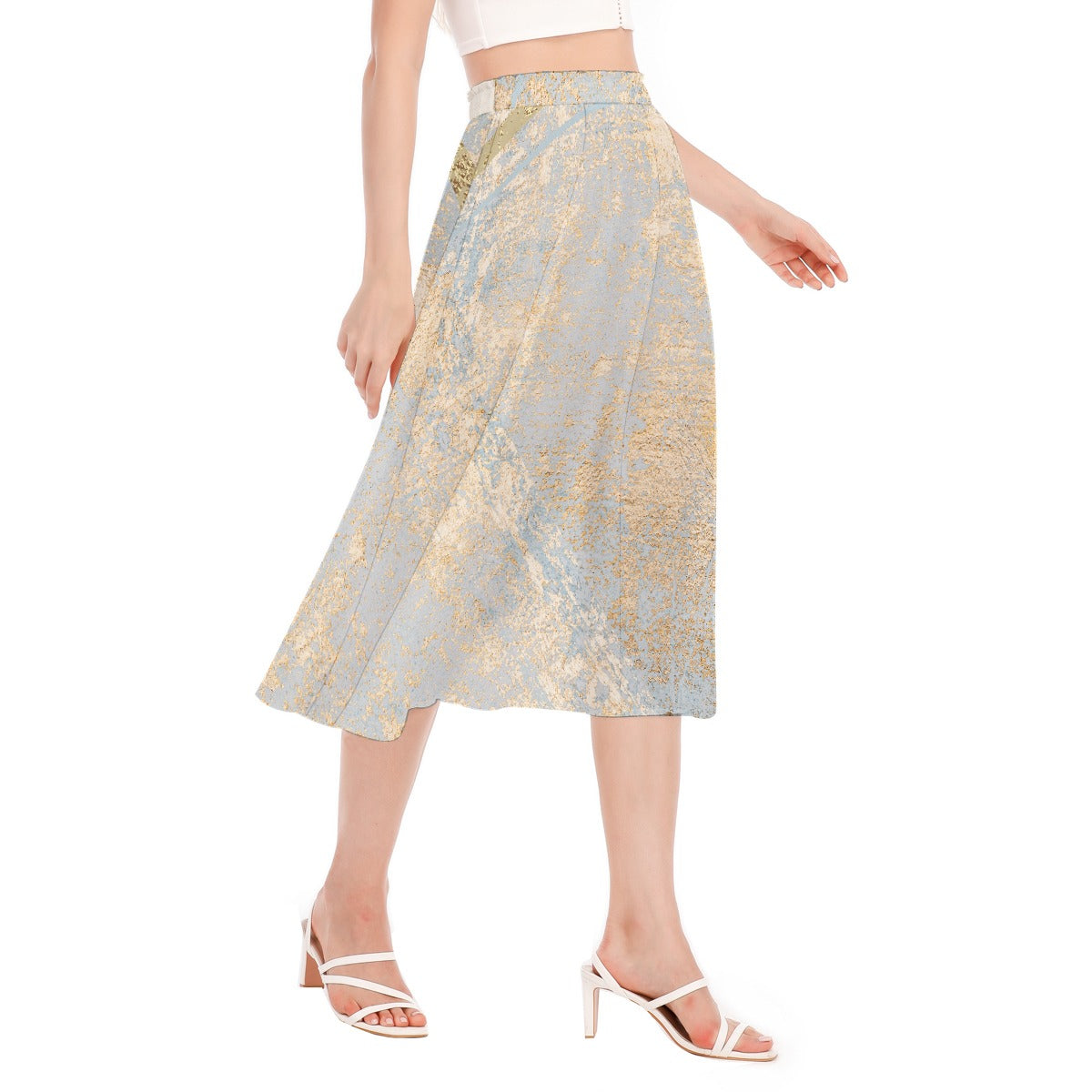 All-Over Print Women's Long Section Chiffon Skirt