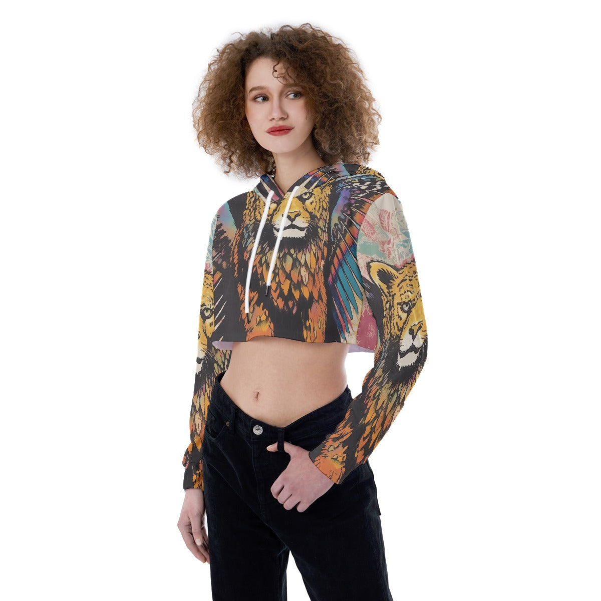 All-Over Print Women's Crop Top Hoodie