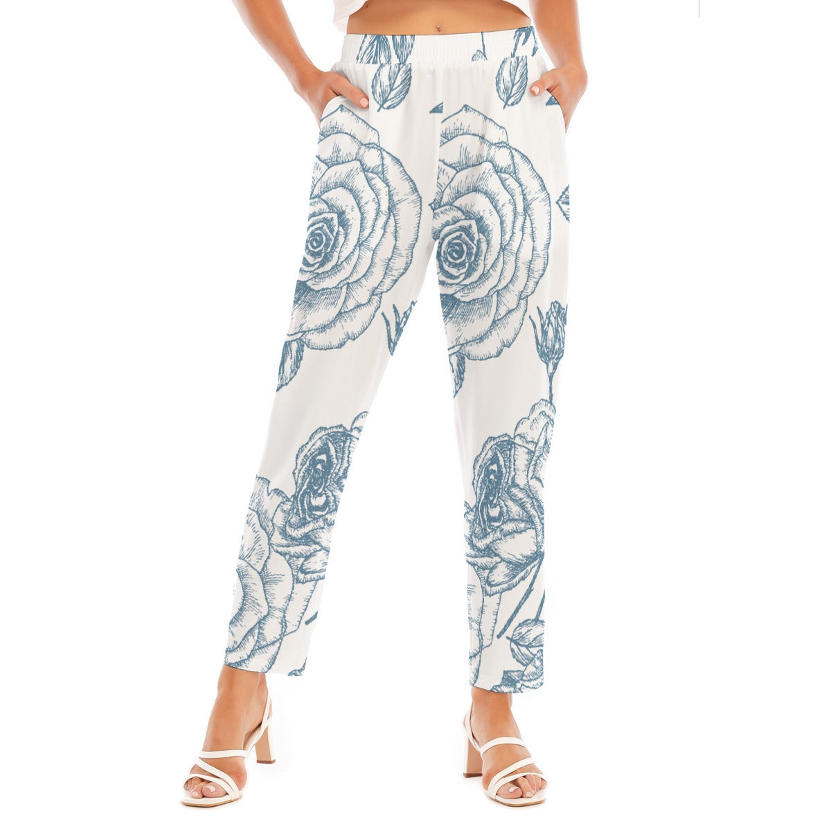 All-Over Print Women's Loose Straight-leg Pants