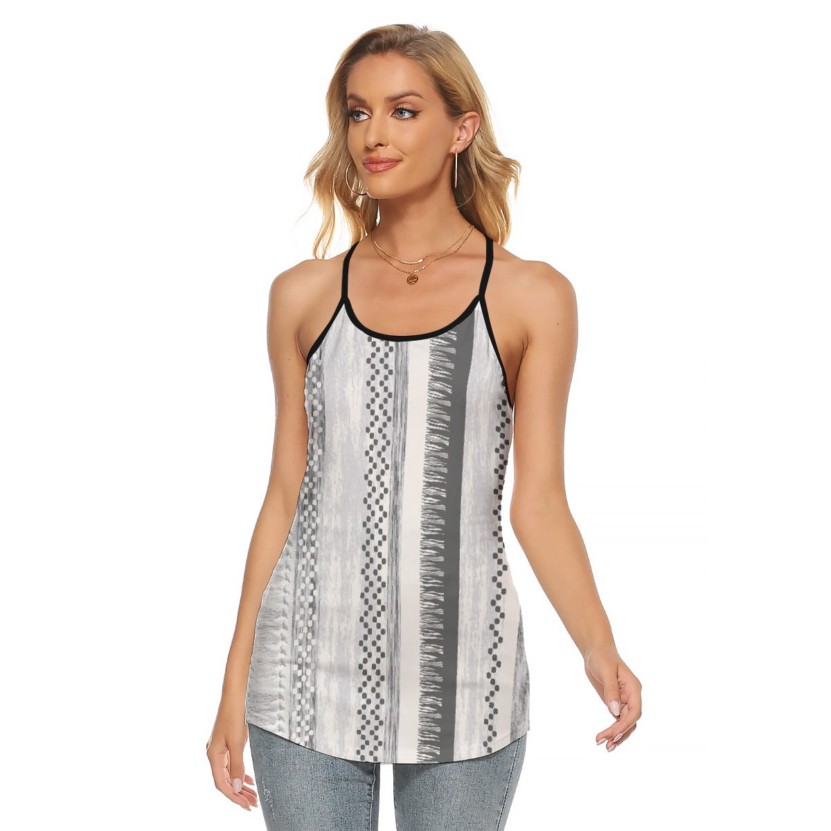 All-Over Print Women's Criss-Cross Open Back Tank Top