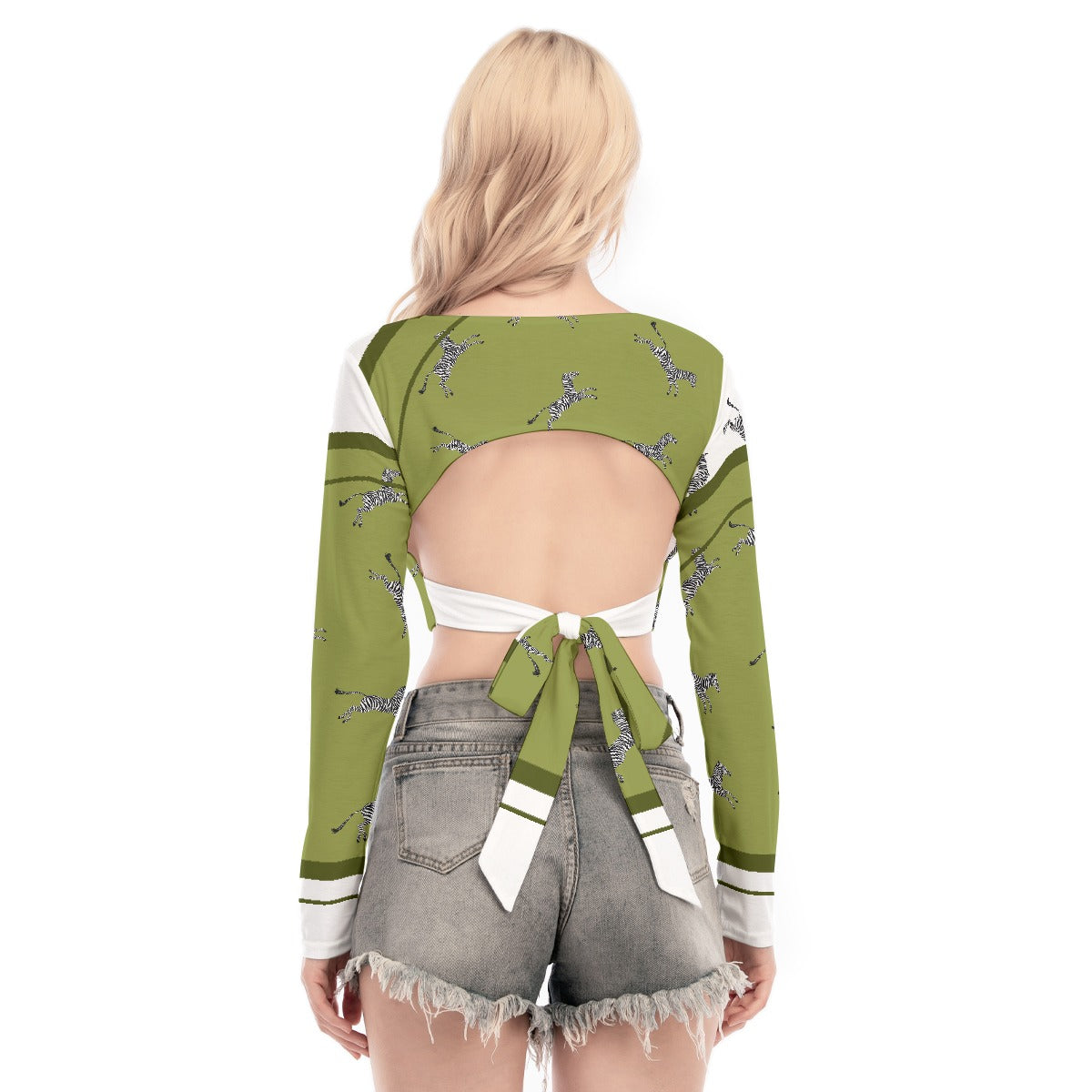 All-Over Print Women's Back Hollow T-shirt With Strap