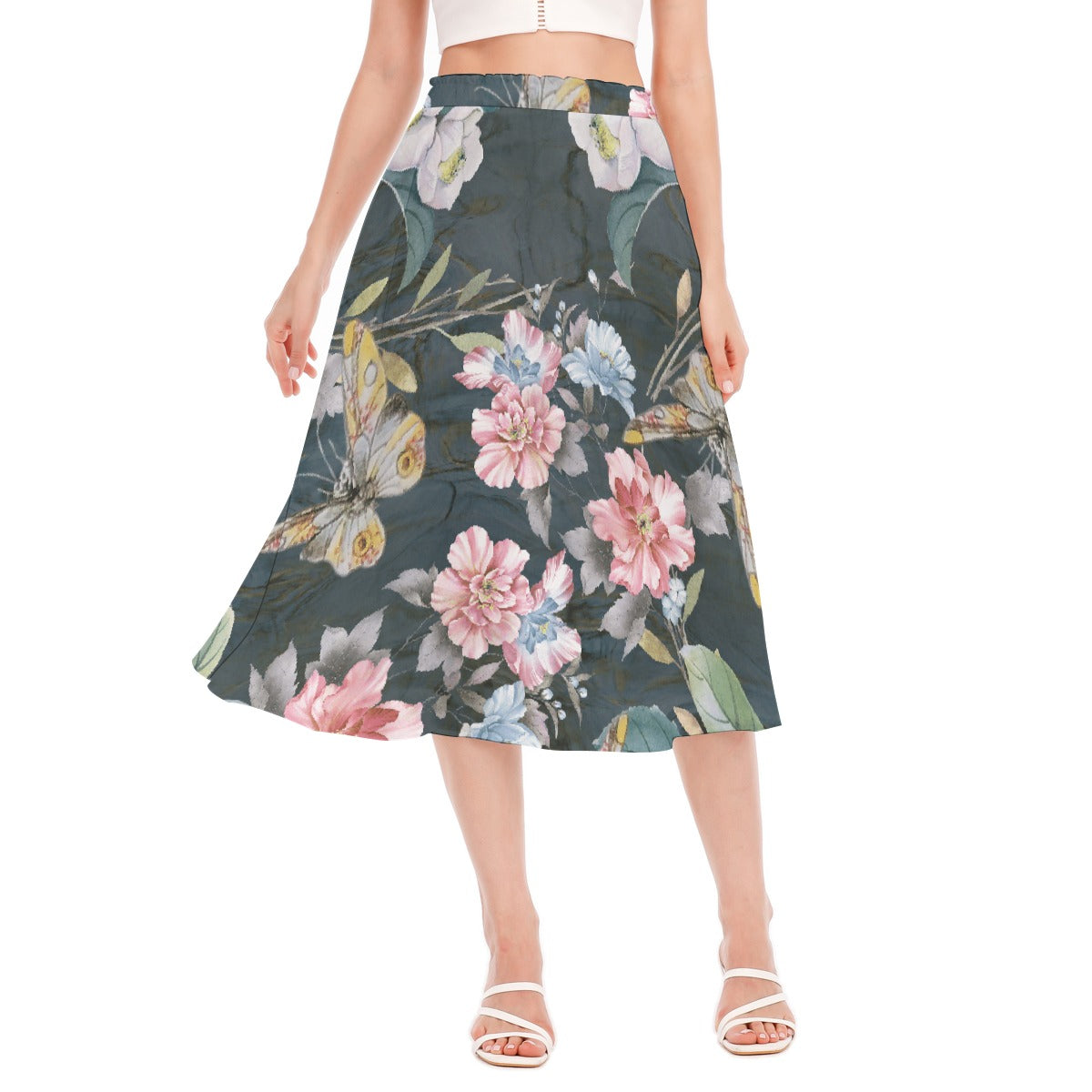 All-Over Print Women's Long Section Chiffon Skirt