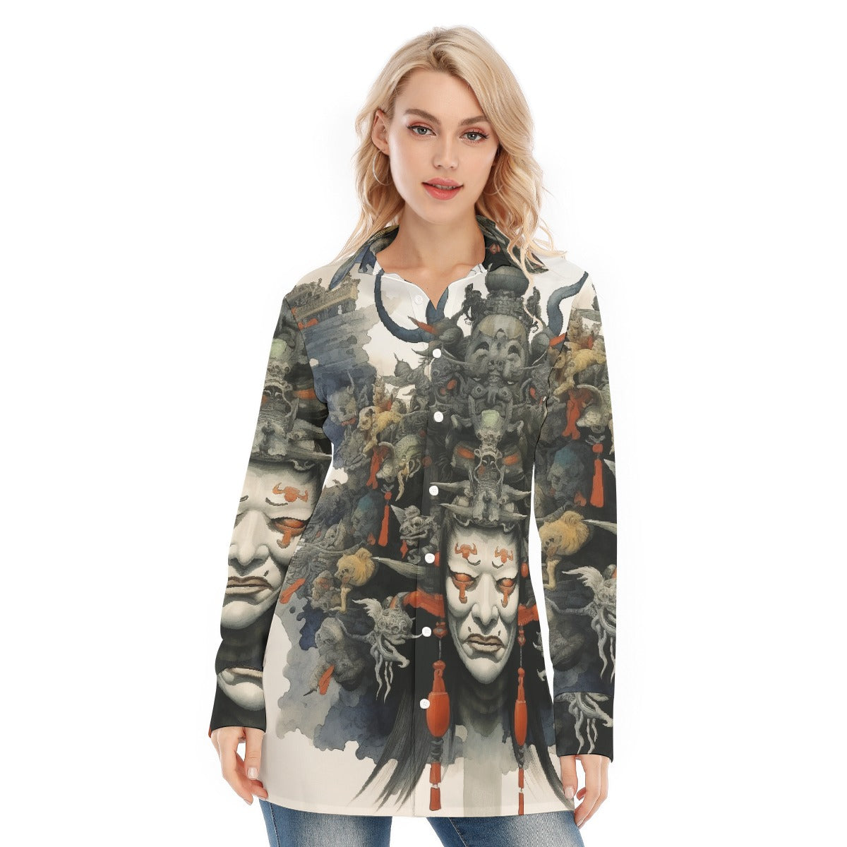 All-Over Print Women's Long Shirt
