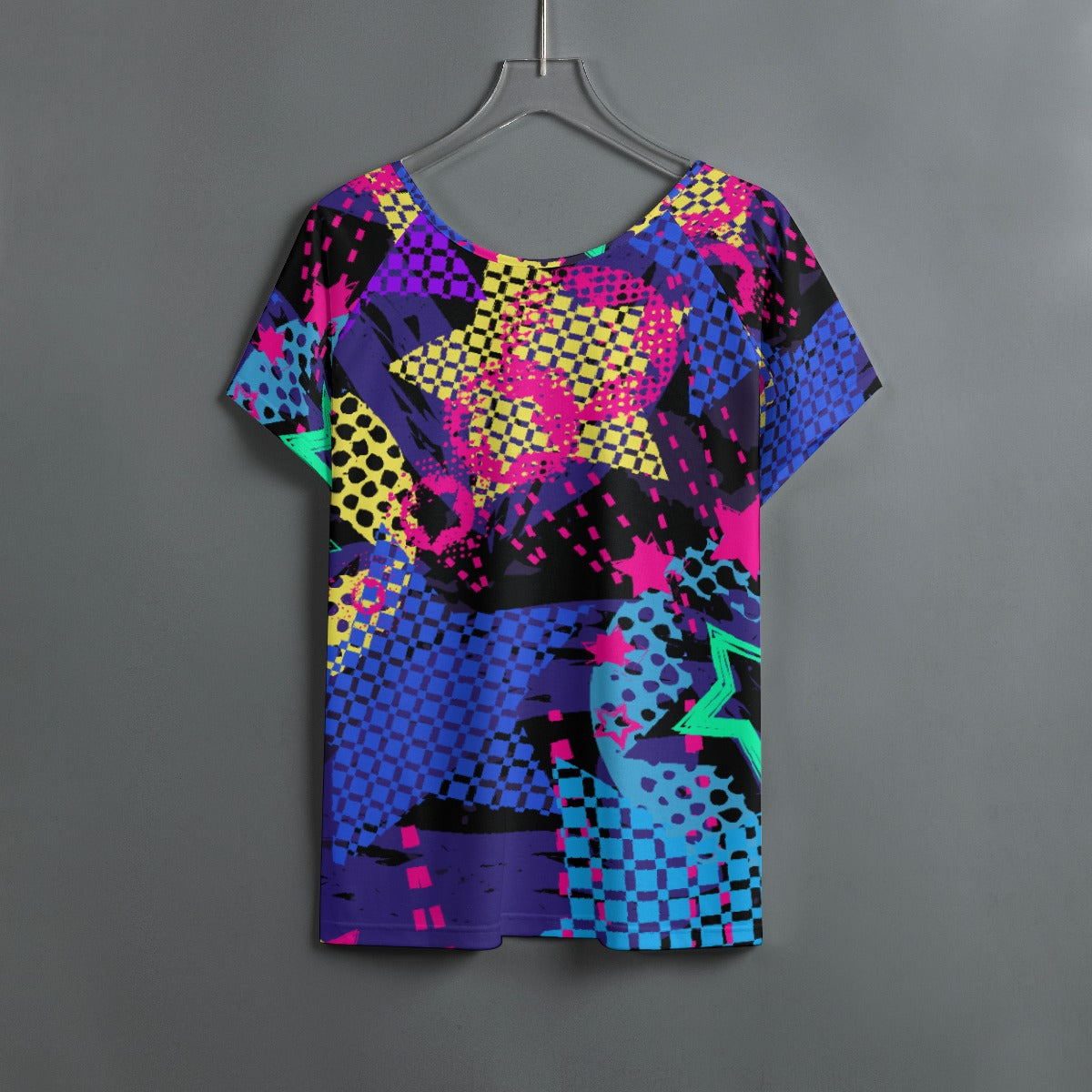 All-Over Print Women's Round Neck T-shirt With Raglan Sleeve