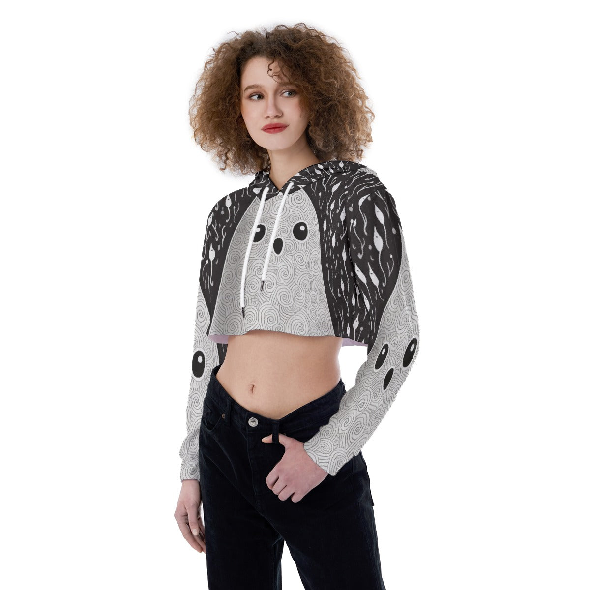 All-Over Print Women's Crop Top Hoodie