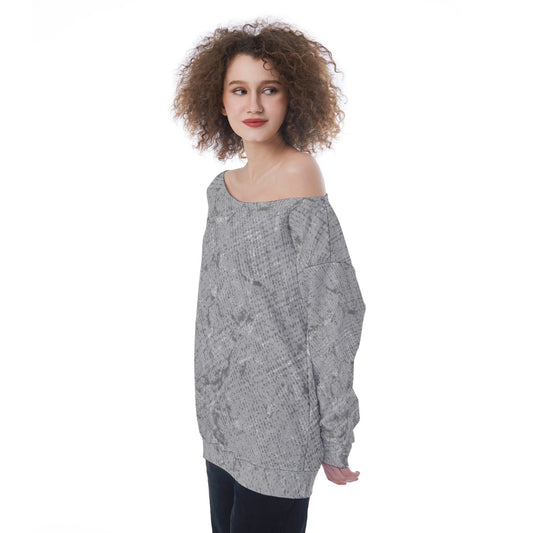 All-Over Print Oversized Women's Off-Shoulder Sweatshirt
