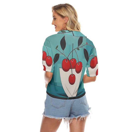 All-Over Print Women's V-neck Shirts