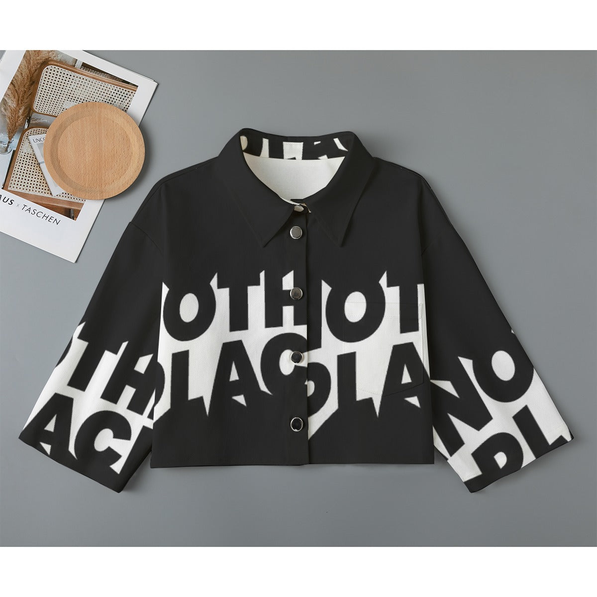 All-Over Print Women's Cropped Jacket | 245GSM Cotton