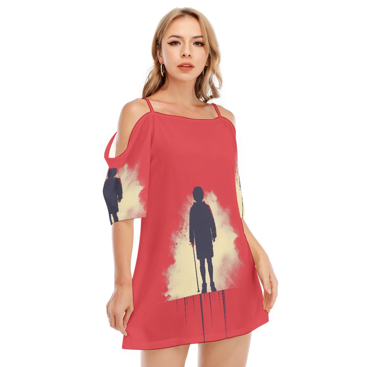 All-Over Print Women's Off-shoulder Cami Dress