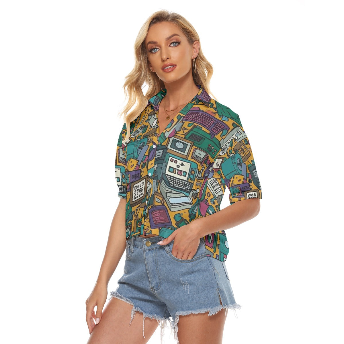 All-Over Print Women's V-neck Shirts