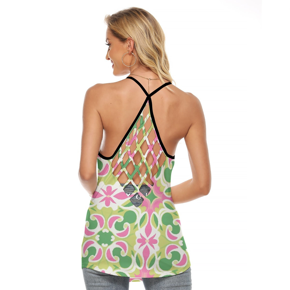 All-Over Print Women's Criss-Cross Open Back Tank Top