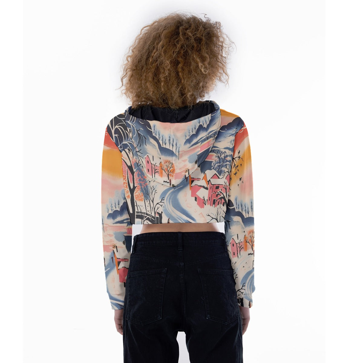 All-Over Print Women's Crop Top Hoodie