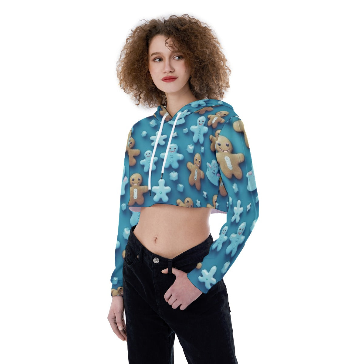 All-Over Print Women's Crop Top Hoodie
