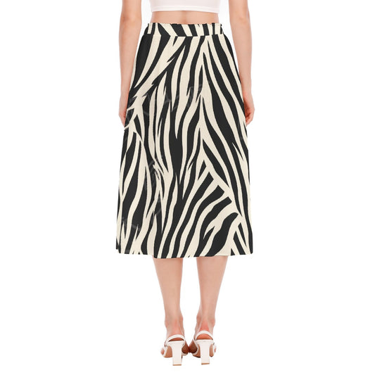 All-Over Print Women's Long Section Chiffon Skirt