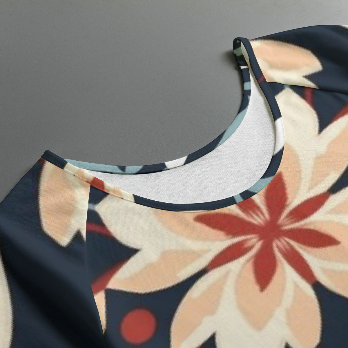 All-Over Print Women's Round Neck T-shirt With Raglan Sleeve