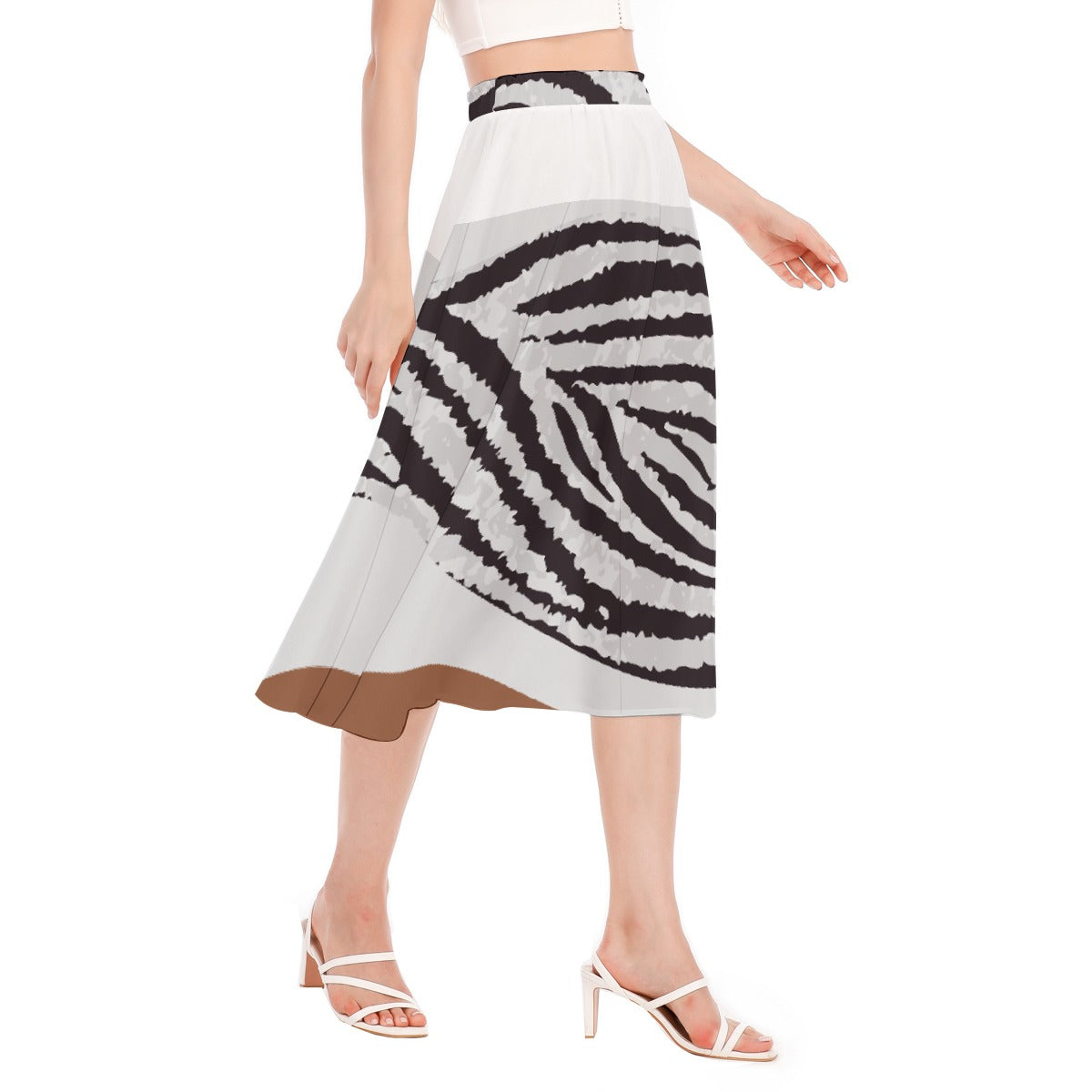 All-Over Print Women's Long Section Chiffon Skirt