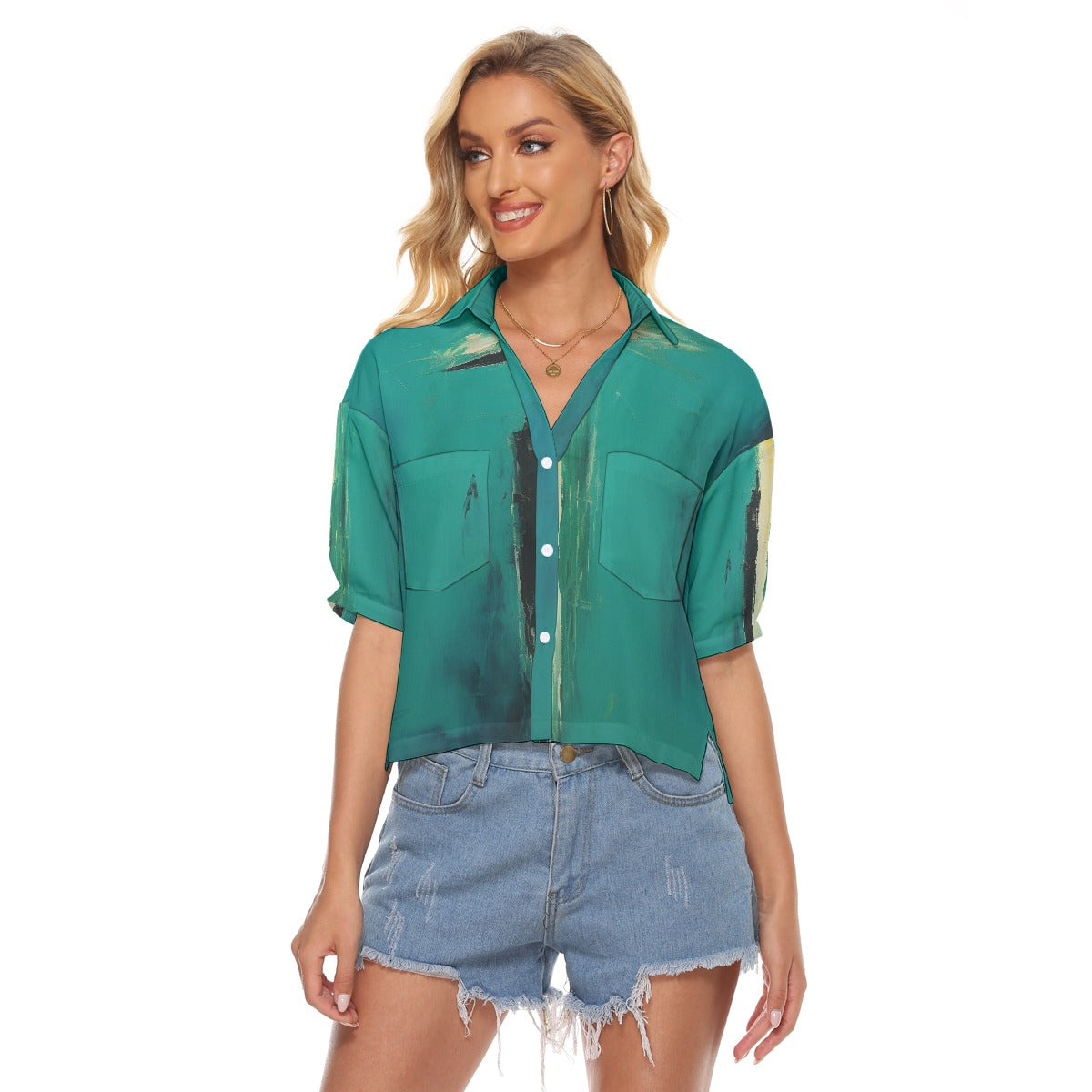 All-Over Print Women's V-neck Shirts