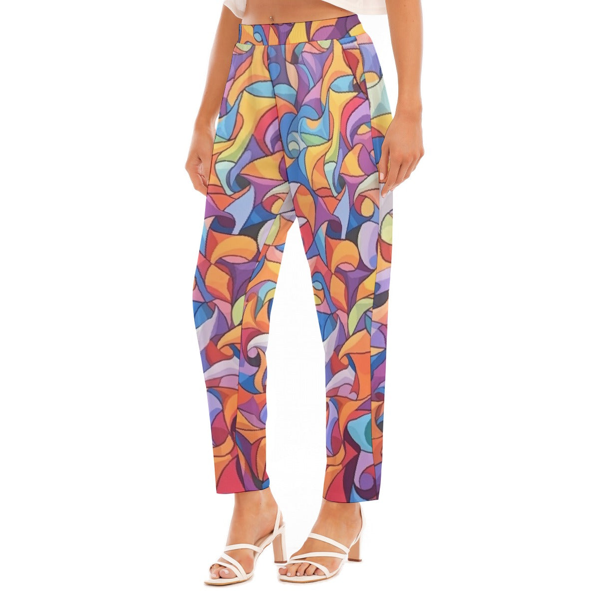 All-Over Print Women's Loose Straight-leg Pants