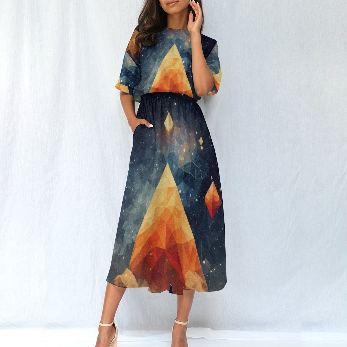All-Over Print Women's Elastic Waist Dress