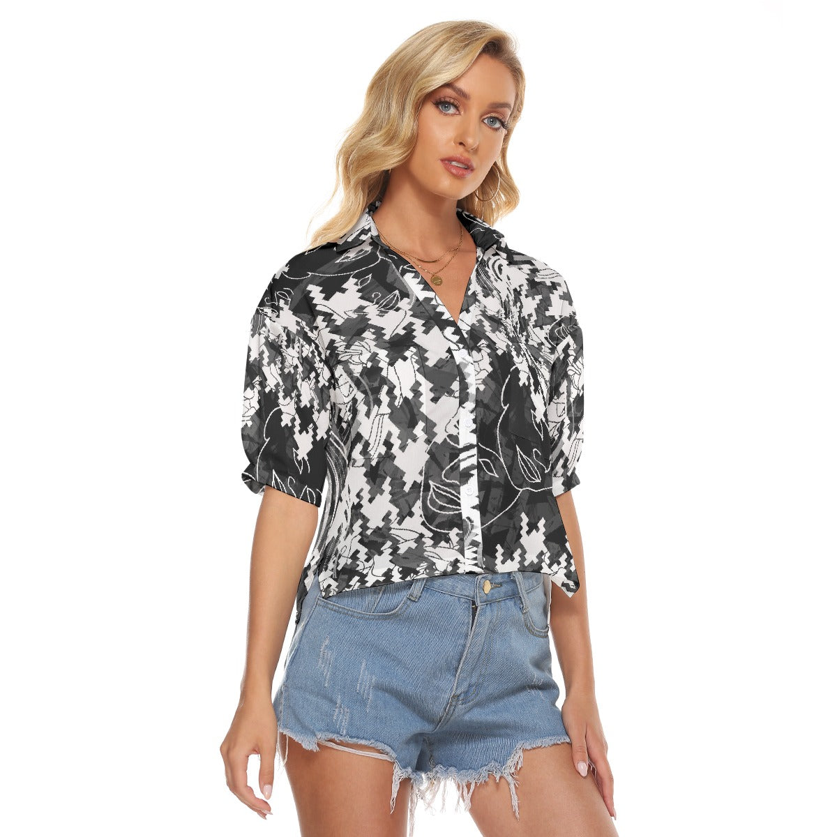 All-Over Print Women's V-neck Shirts