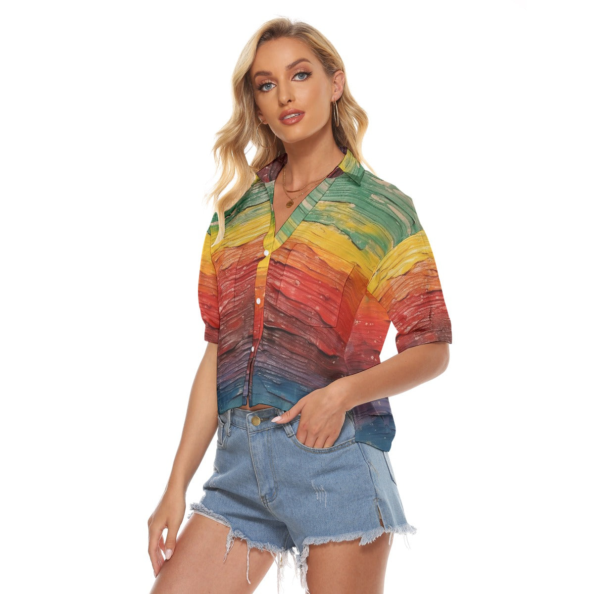 All-Over Print Women's V-neck Shirts