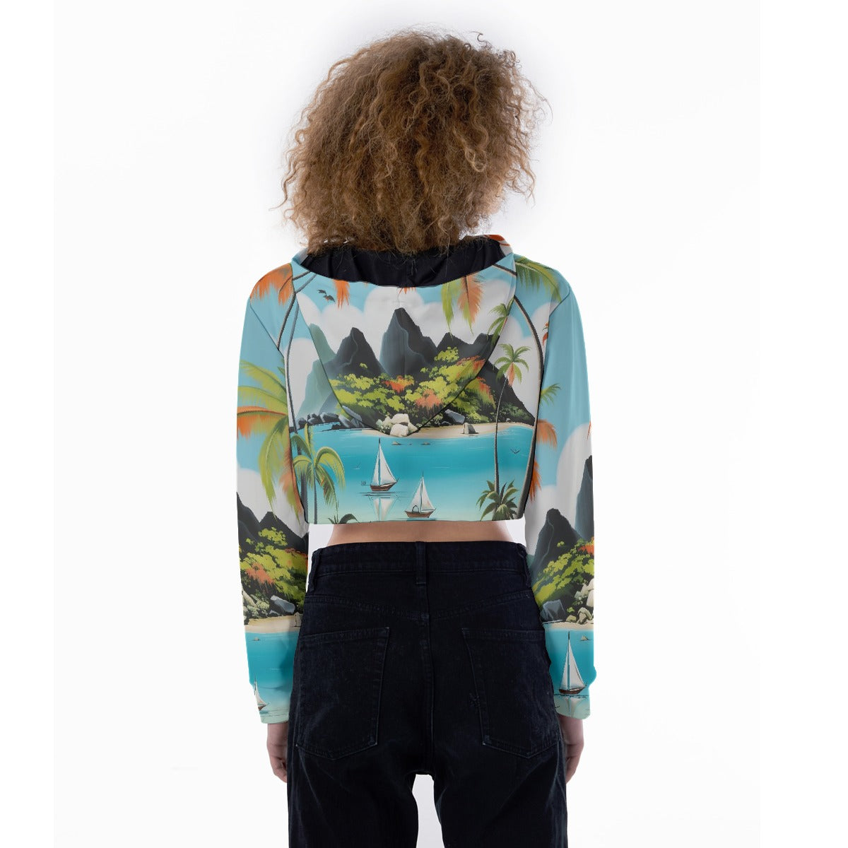 All-Over Print Women's Crop Top Hoodie