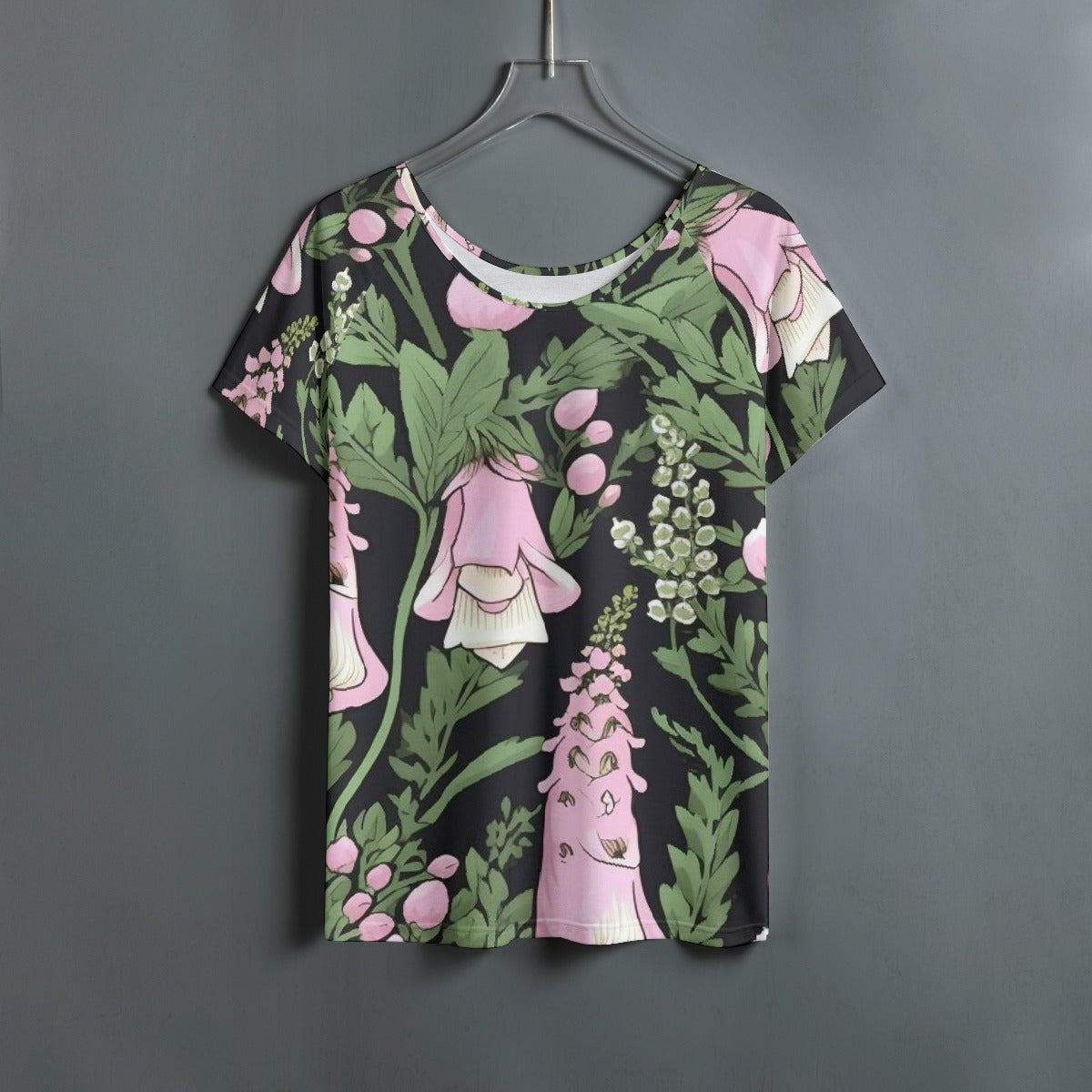 All-Over Print Women's Round Neck T-shirt With Raglan Sleeve