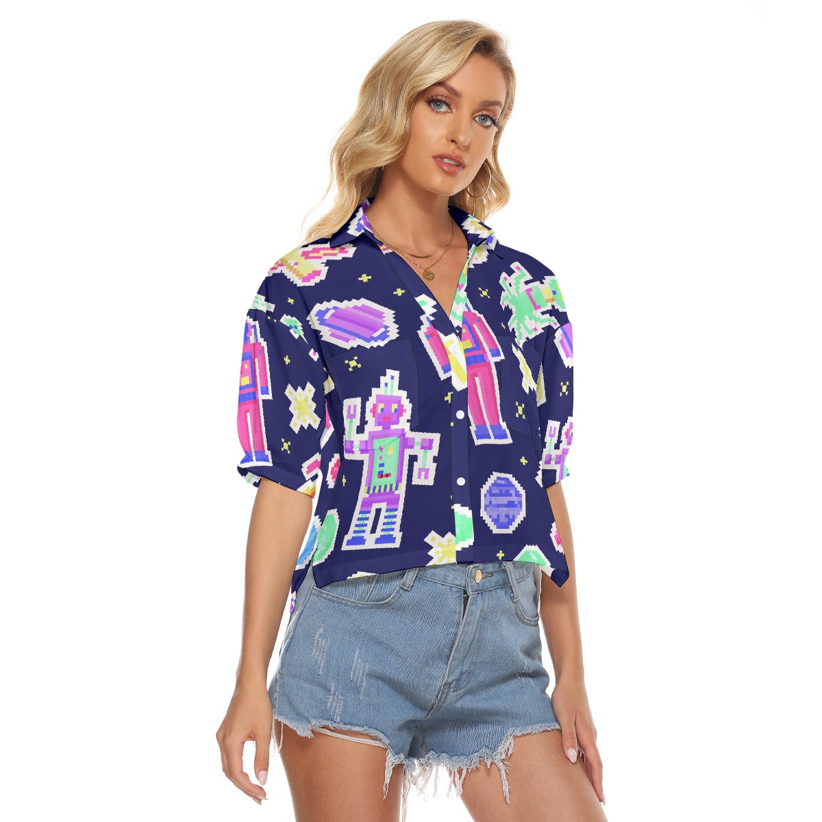 All-Over Print Women's V-neck Shirts