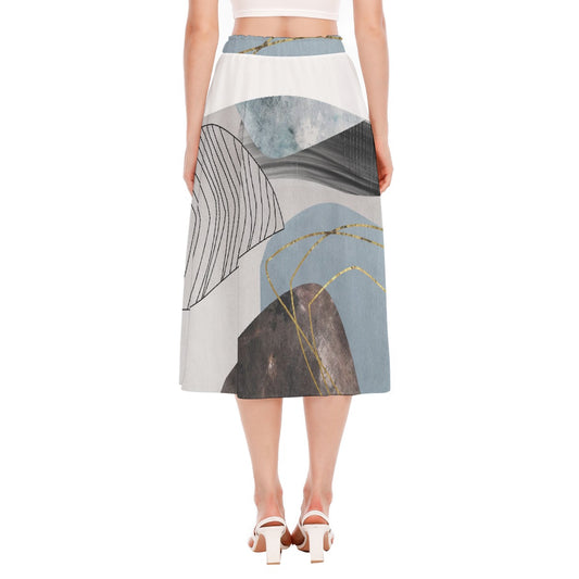 All-Over Print Women's Long Section Chiffon Skirt