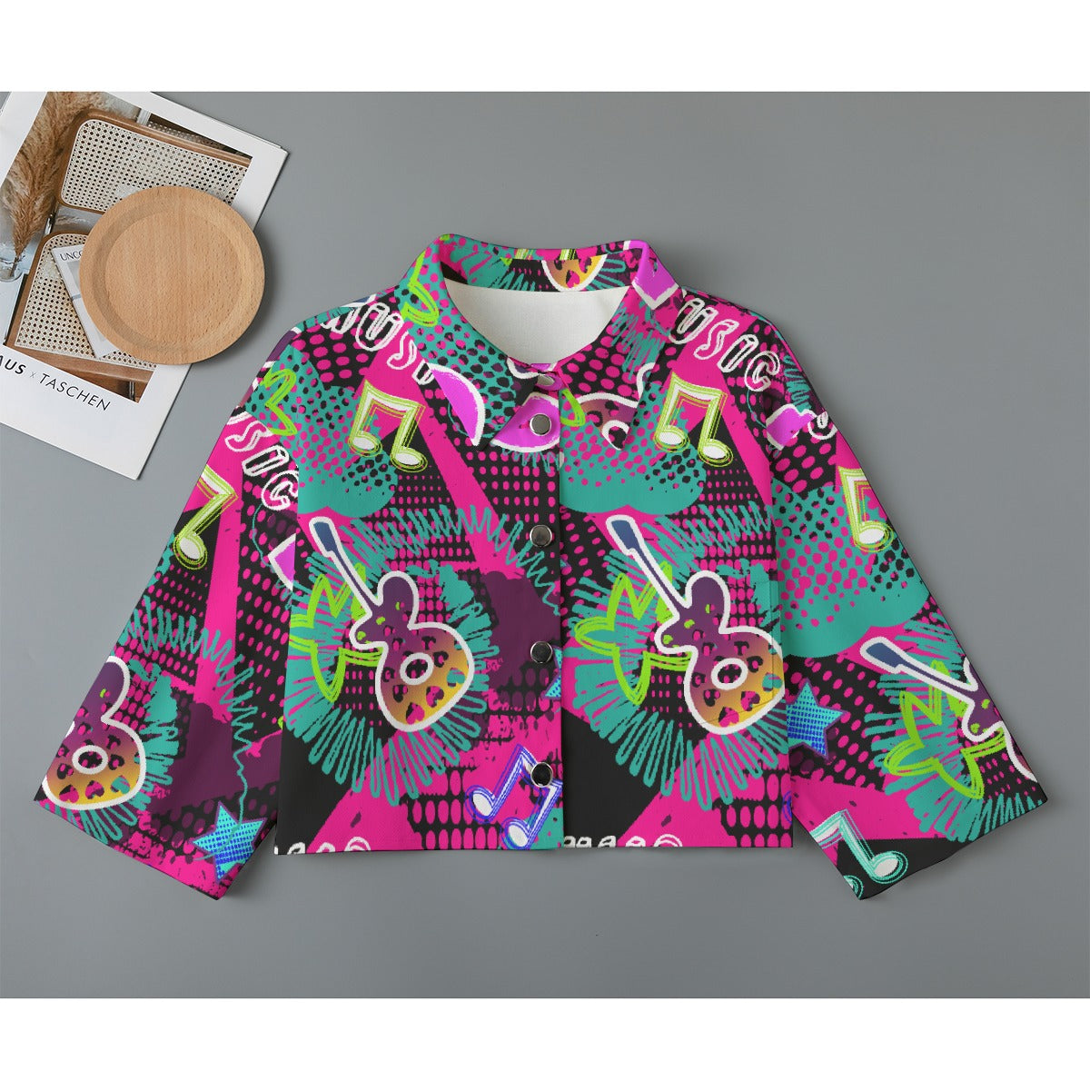All-Over Print Women's Cropped Jacket | 245GSM Cotton