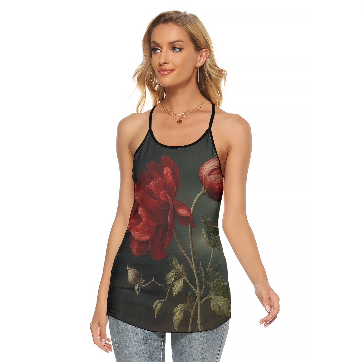 All-Over Print Women's Criss-Cross Open Back Tank Top