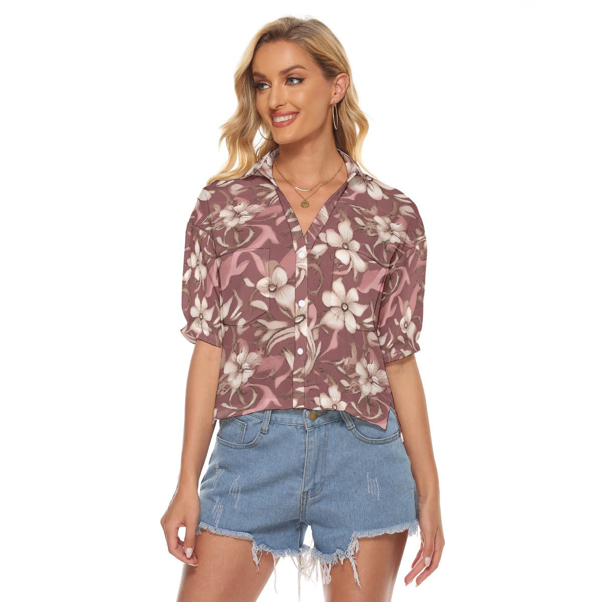 All-Over Print Women's V-neck Shirts