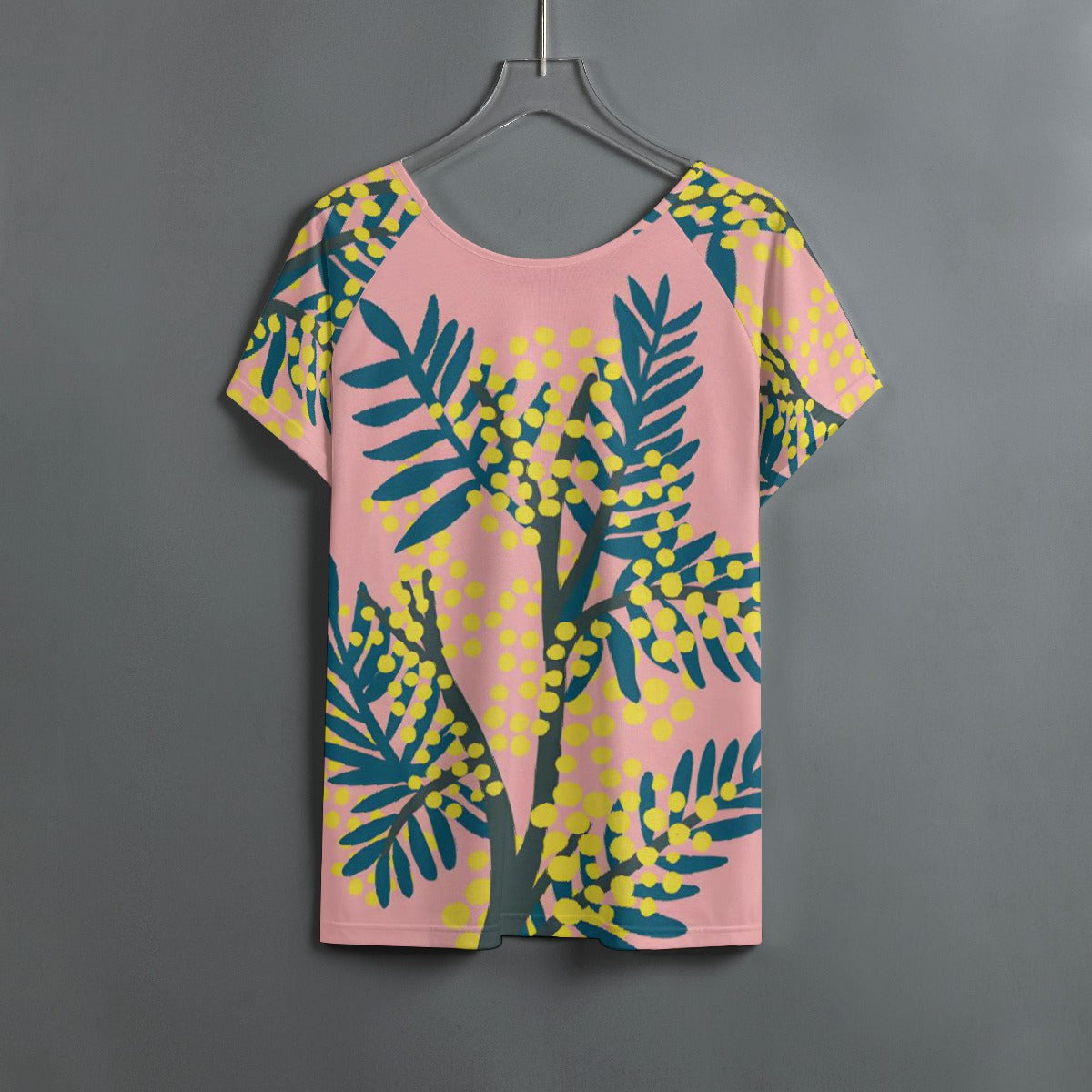 All-Over Print Women's Round Neck T-shirt With Raglan Sleeve