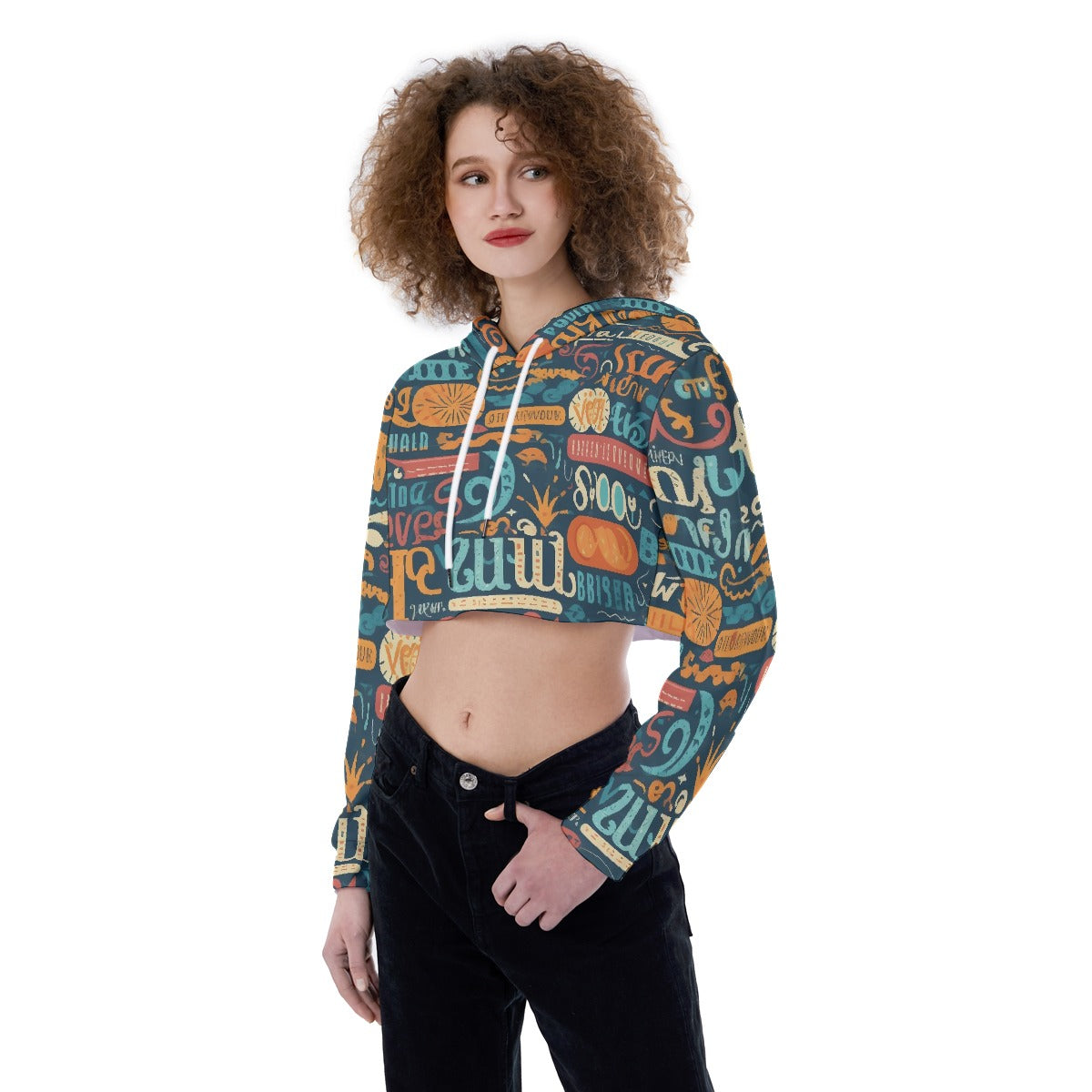 All-Over Print Women's Crop Top Hoodie