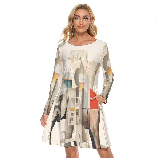 All-Over Print Women's Crew Neck Dress